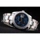 Rolex Datejust Polished Stainless Steel Dark Blue Flowers Dial Diamond Plated