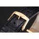 Swiss Longines Grande Classique White Dial Gold Case Black Leather Strap