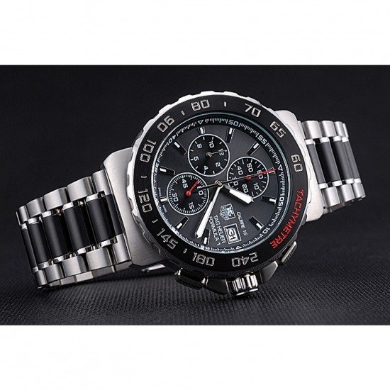 Tag Heuer Formula 1 Calibre 16 Chronograph Black Dial Two Tone Stainless Steel Band 622413