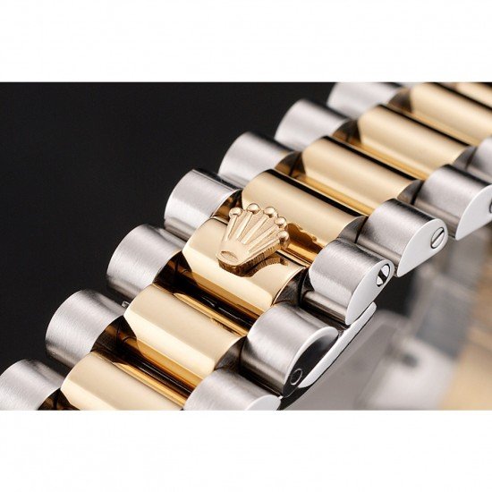 Swiss Rolex Day-Date Champagne Dial Diamond Bezel Two Tone Bracelet 1454103