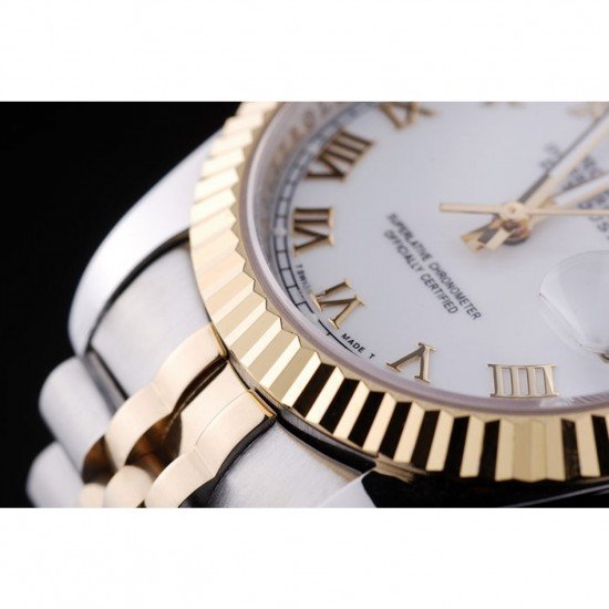 Rolex Datejust White Dial Ribbed Bezel 7451