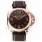 Swiss Panerai Luminor Brown Dial Rose Gold Case Brown Leather Strap 1453841