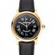 Swiss Cartier Rotonde Annual Calendar Black Dial Gold Case Black Leather Strap