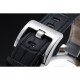 Montblanc Chronograph White Dial Black Leather Bracelet Silver Case 1454114