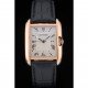 Cartier Tank Anglaise 30mm White Dial Gold Case Black Leather Bracelet