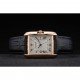 Cartier Tank Anglaise 30mm White Dial Gold Case Black Leather Bracelet