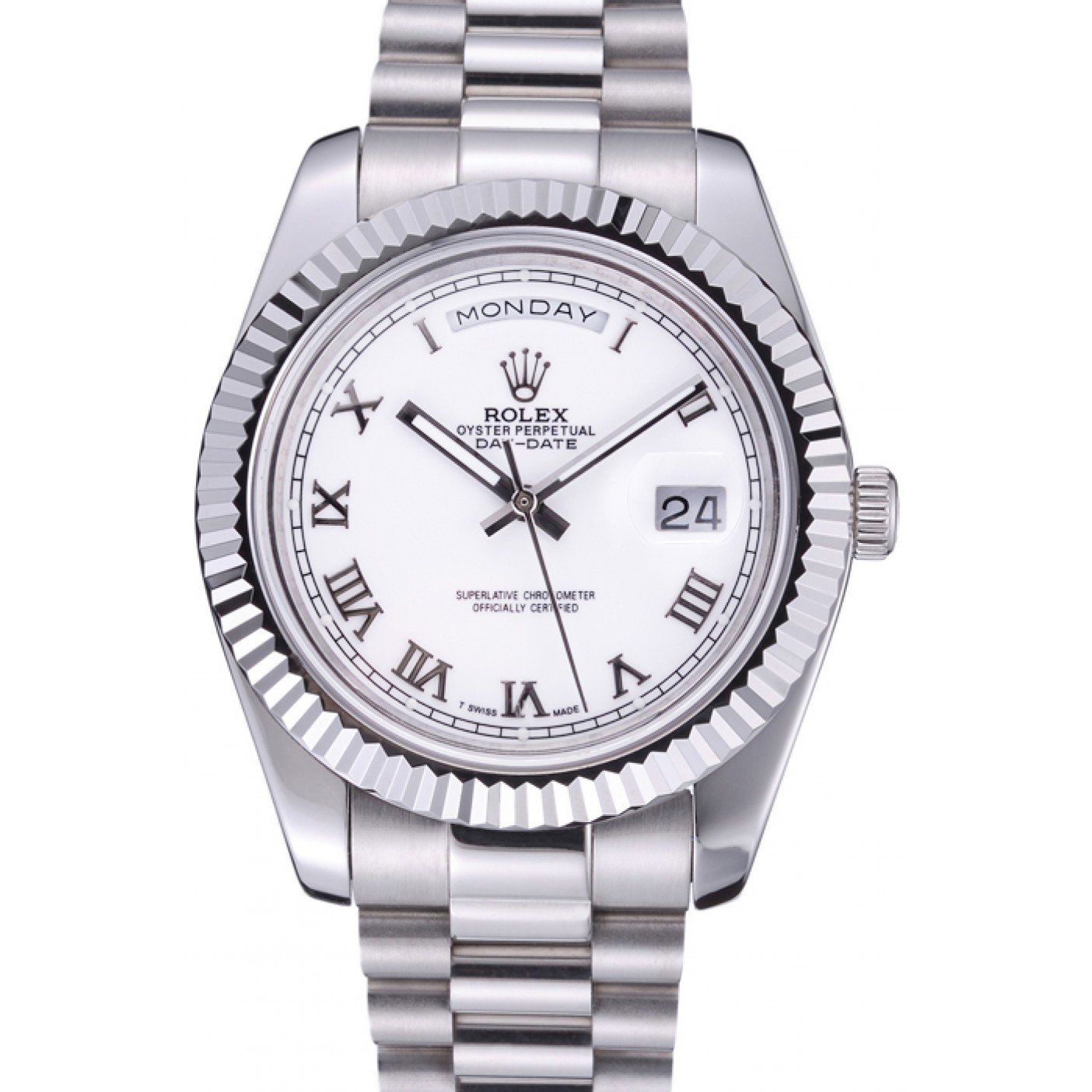 Rolex Day-Date White Dial Stainless Steel Bracelet 622547