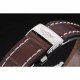 Swiss Breitling Certifie Stainless Steel Bezel Brown Croco Leather Bracelet White Dial 80285