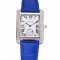 Cartier Tank MC Stainless Steel Diamond Case White Dial Blue Leather Strap 622172