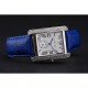 Cartier Tank MC Stainless Steel Diamond Case White Dial Blue Leather Strap 622172