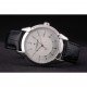 Swiss Vacheron Constantin Traditionnelle White Dial Roman Numerals Black Leather Bracelet