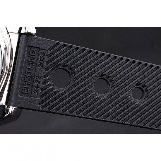 Breitling Chronomat Black Dial Rose Gold Bezel And Subdials Stainless Steel Case Black Rubber Strap