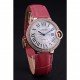 Swiss Cartier Ballon Bleu de Cartier White Dial Diamonds Case Pink Leather Bracelet 622553