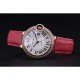 Swiss Cartier Ballon Bleu de Cartier White Dial Diamonds Case Pink Leather Bracelet 622553