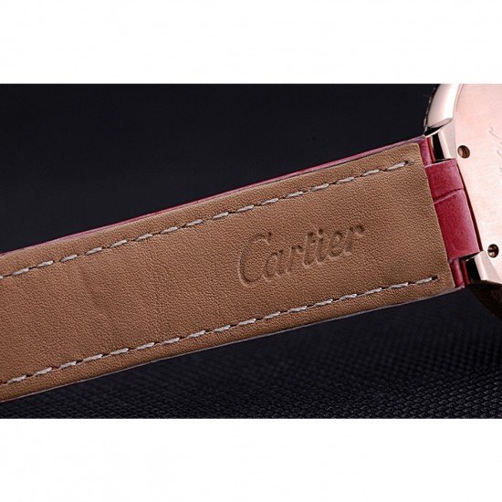 Swiss Cartier Ballon Bleu de Cartier White Dial Diamonds Case Pink Leather Bracelet 622553