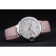 Cartier Ballon Bleu 42mm White Dial Stainless Steel Case Pink Leather Bracelet