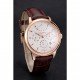 Swiss Vacheron Constantin Traditionnelle Power Reserve White Dial Rose Gold Case Brown Leather Strap