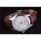 Jaeger Lecoultre Master Chronograph Silver Bezel Brown Leather Band 621612