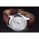 Jaeger Lecoultre Master Chronograph Silver Bezel Brown Leather Band 621612