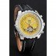 Breitling Bentley Mulliner Tourbillon Yellow Dial Stainless Steel Case Black Leather Strap 622730