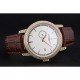 Swiss Vacheron Constantin Patrimony Contemporaine Gold Diamond Case White Dial Brown Leather Bracelet 622686