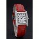 Cartier Tank MC Stainless Steel Diamond Case White Dial Red Leather Strap 622173