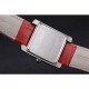 Cartier Tank MC Stainless Steel Diamond Case White Dial Red Leather Strap 622173