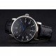 Cartier Rotonde Date Black Dial Stainless Steel Case Black Leather Strap