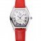 Cartier Tortue Perpetual Calendar White Dial Stainless Steel Case Red Leather Strap