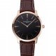 Swiss Vacheron Constantin Patrimony Grand Taille Black Dial Rose Gold Case Brown Leather Bracelet 1454169