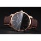 Swiss Vacheron Constantin Patrimony Grand Taille Black Dial Rose Gold Case Brown Leather Bracelet 1454169