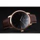 Swiss Vacheron Constantin Patrimony Grand Taille Black Dial Rose Gold Case Brown Leather Bracelet 1454169