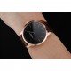 Swiss Vacheron Constantin Patrimony Grand Taille Black Dial Rose Gold Case Brown Leather Bracelet 1454169