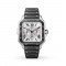 Swiss Santos de Cartier Chronograph watch, XL model, chronograph, steel and ADLC, interchangeable rubber and leather bracelets