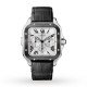 Swiss Santos de Cartier Chronograph watch, XL model, chronograph, steel and ADLC, interchangeable rubber and leather bracelets