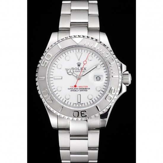 Swiss Rolex Yacht-Master White Dial Staniless Steel Case And Bracelet