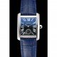 Cartier Tank MC Stainless Steel Case Blue Dial Blue Leather Strap 622178