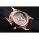Swiss Jaeger LeCoultre Master Ultra Thin Reserve De Marche Black Dial Rose Gold Case Brown Leather Strap