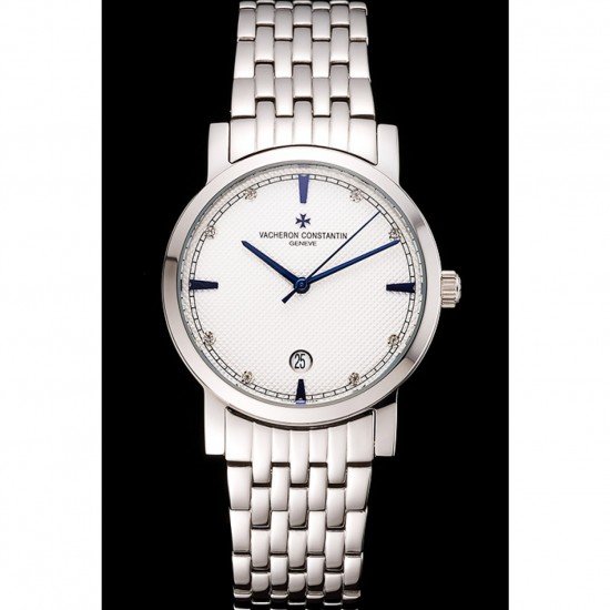 Vacheron Constantin Fine White Dial Stainless Steel Case And Bracelet