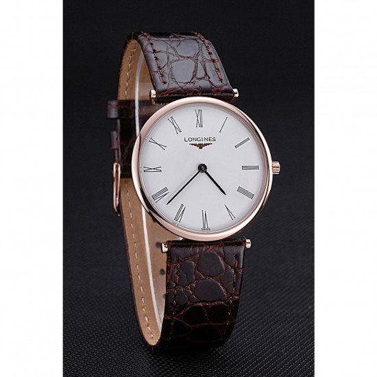 Longines La Grande Classique White Dial Brown Leather Band Homme 622136