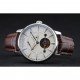 Vacheron Constantin Tourbillion Power Reserve White Dial Silver Case Brown Leather Bracelet 1454275