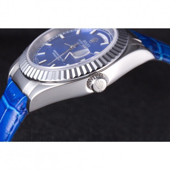 Rolex Day-Date Oyster Collection Blue Leather Band 621490