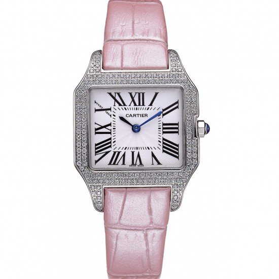 Cartier Santos 100 Diamond Silver Bezel 621910