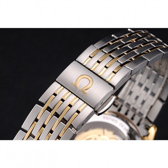 Omega Tresor Master Co-Axial White Dial Gold Case Two Tone Stainless Steel Bracelet