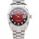 Rolex Day-Date Polished Stainless Steel Two Tone Red Dial