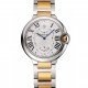 Swiss Cartier Ballon Bleu Two Timezone White Dial Silver Case Gold And Silver Bracelet 1453877