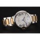 Swiss Cartier Ballon Bleu Two Timezone White Dial Silver Case Gold And Silver Bracelet 1453877