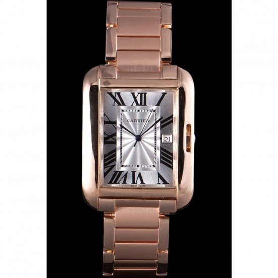 Cartier Tank Anglaise 36mm White Dial Rose Gold Case And Bracelet