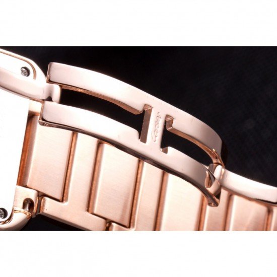 Cartier Tank Anglaise 36mm White Dial Rose Gold Case And Bracelet