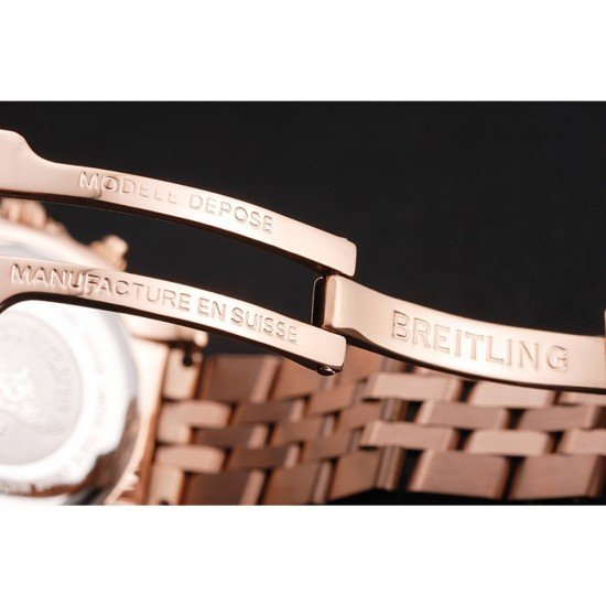 Breitling Chronomat Quartz Pearl Dial Rose Gold Case And Bracelet